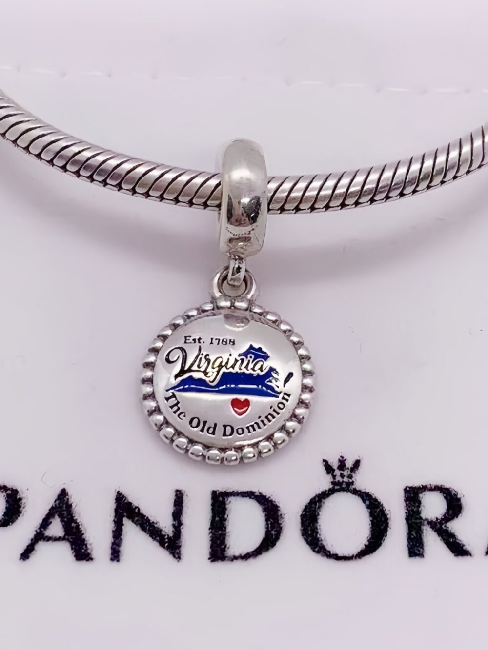 Pandora Virginia Map Dangle Charm